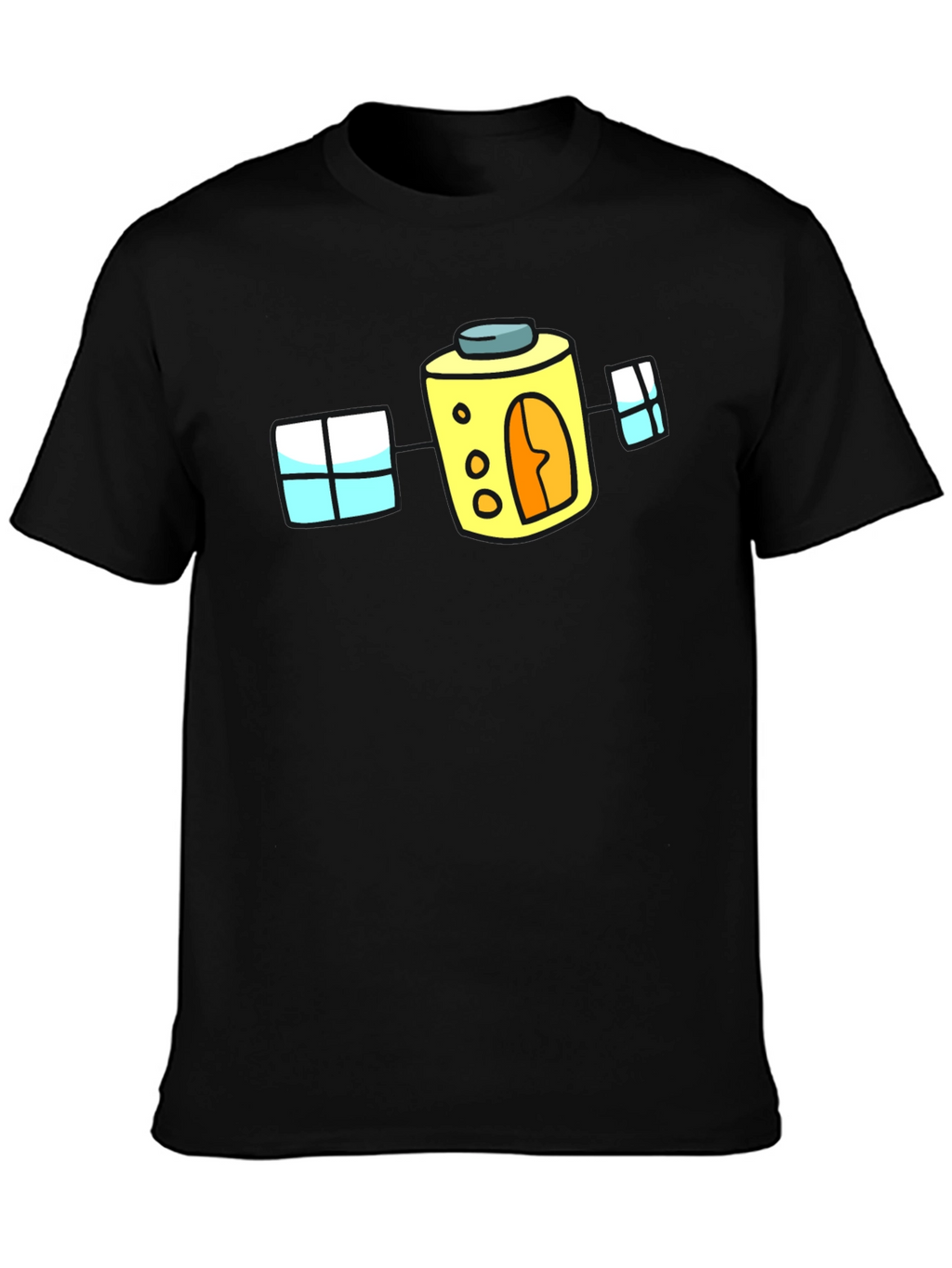 Cartoon House T-Shirt - Fun Black Tee