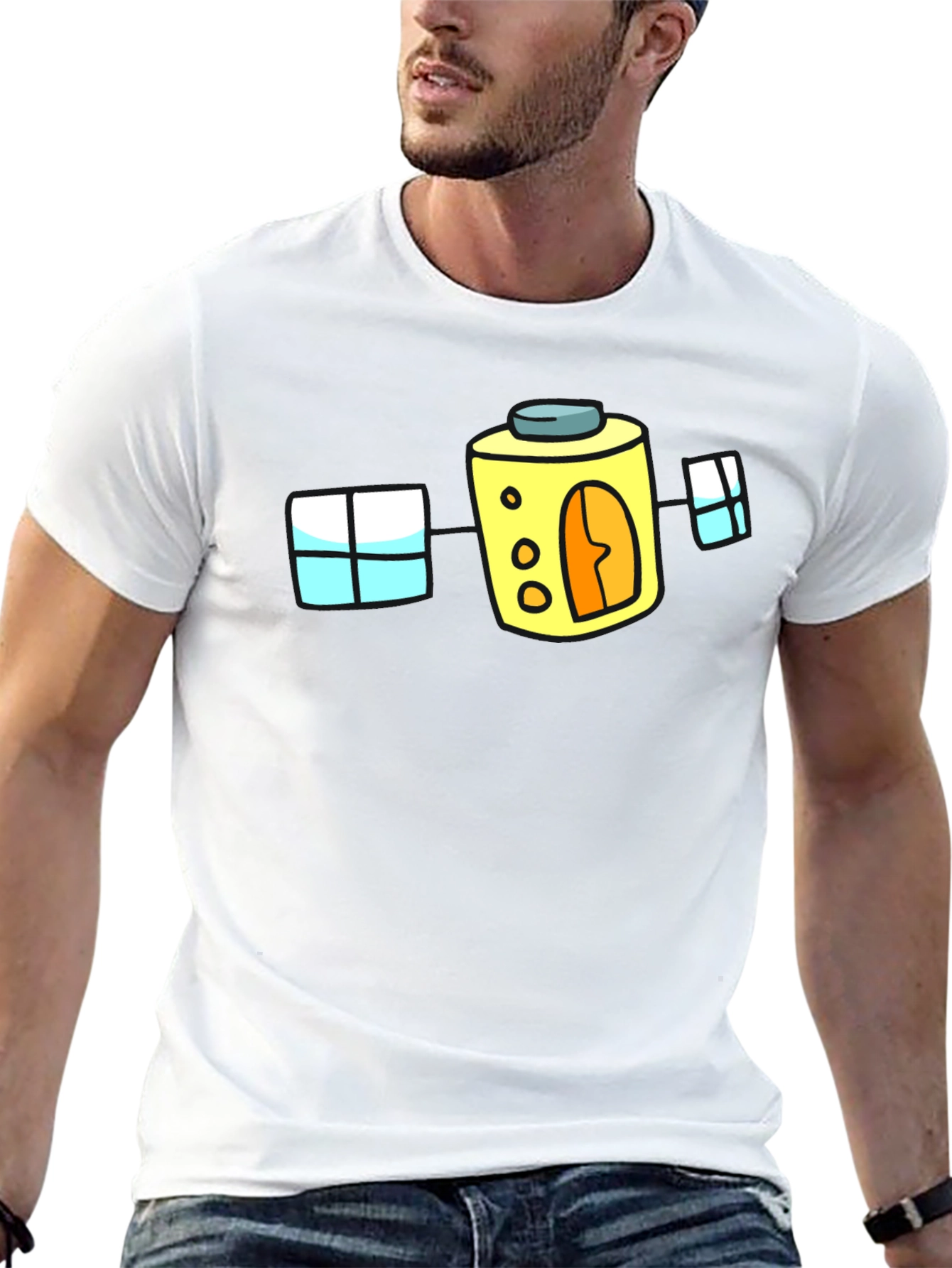 Cartoon House T-Shirt - Fun Black Tee