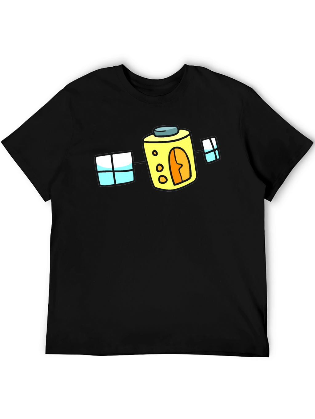Cartoon House T-Shirt - Fun Black Tee