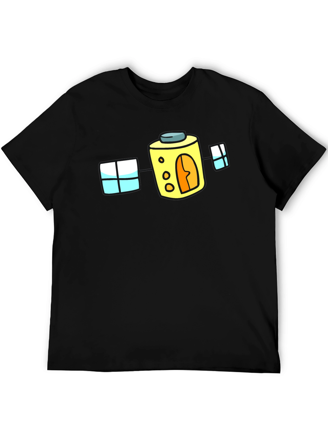 Cartoon House T-Shirt - Fun Black Tee