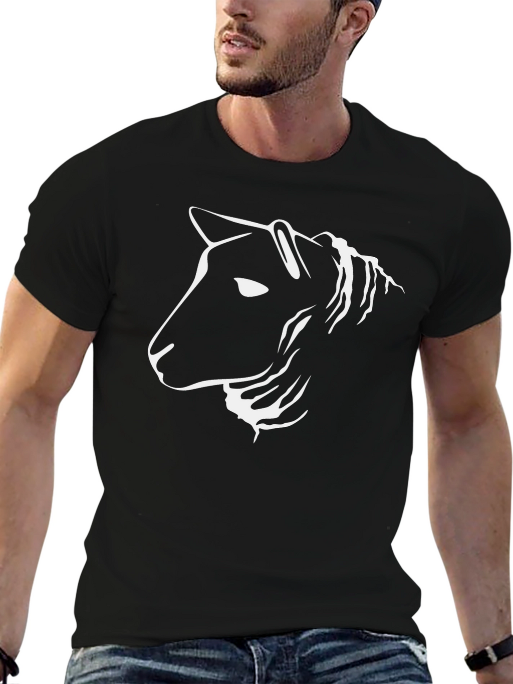 Modern Horse Graphic Black Tee