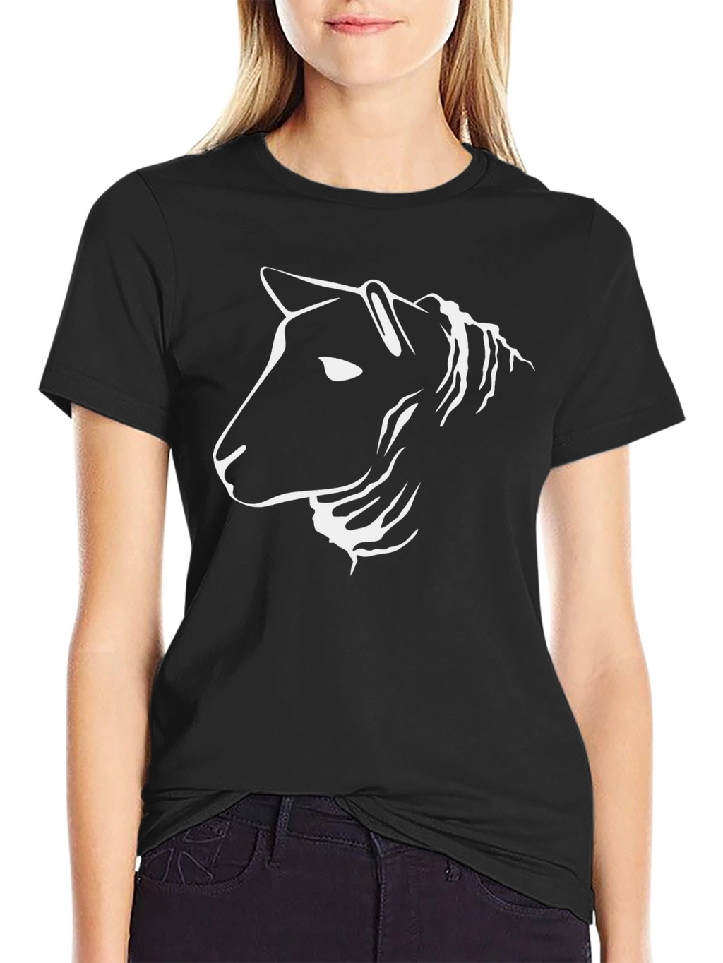 Modern Horse Graphic Black Tee