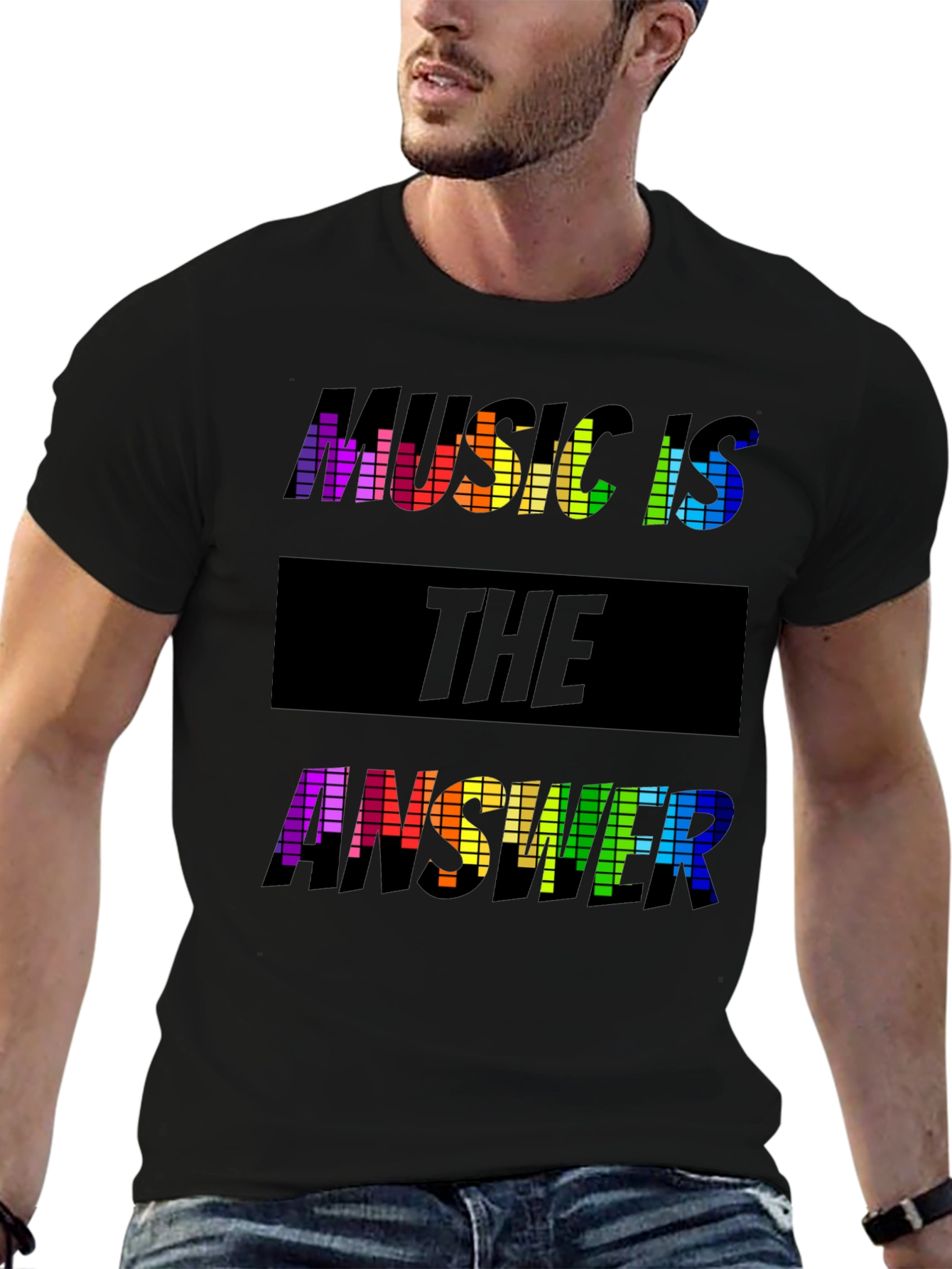 Music is the Answer Rainbow Graphic Tee