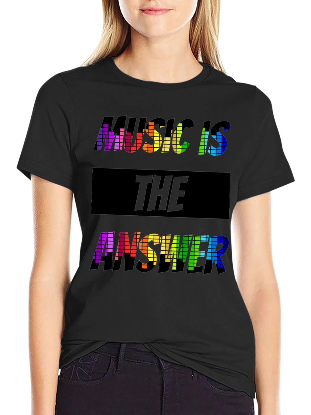 Music is the Answer Rainbow Graphic Tee