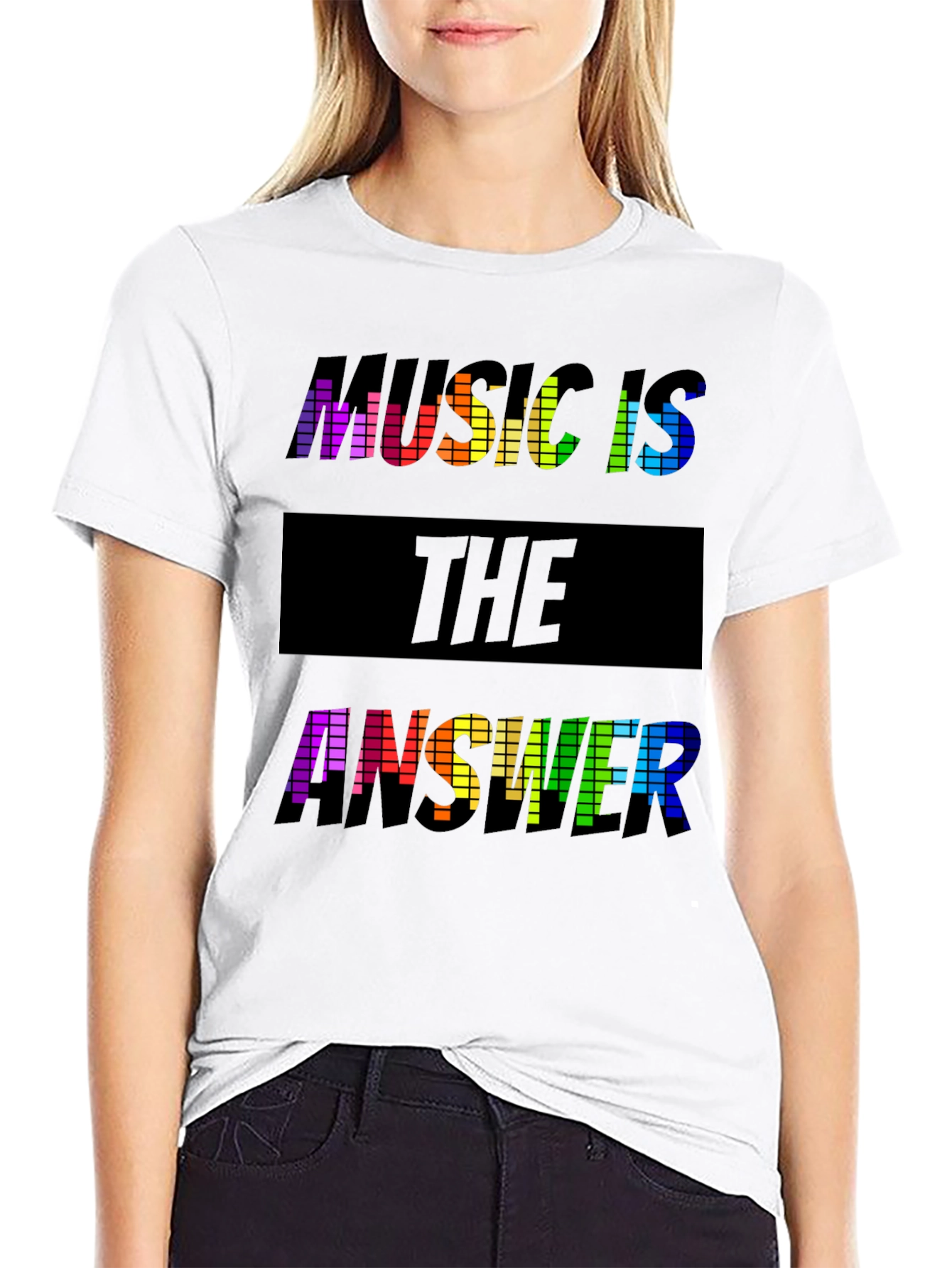 Music is the Answer Rainbow Graphic Tee