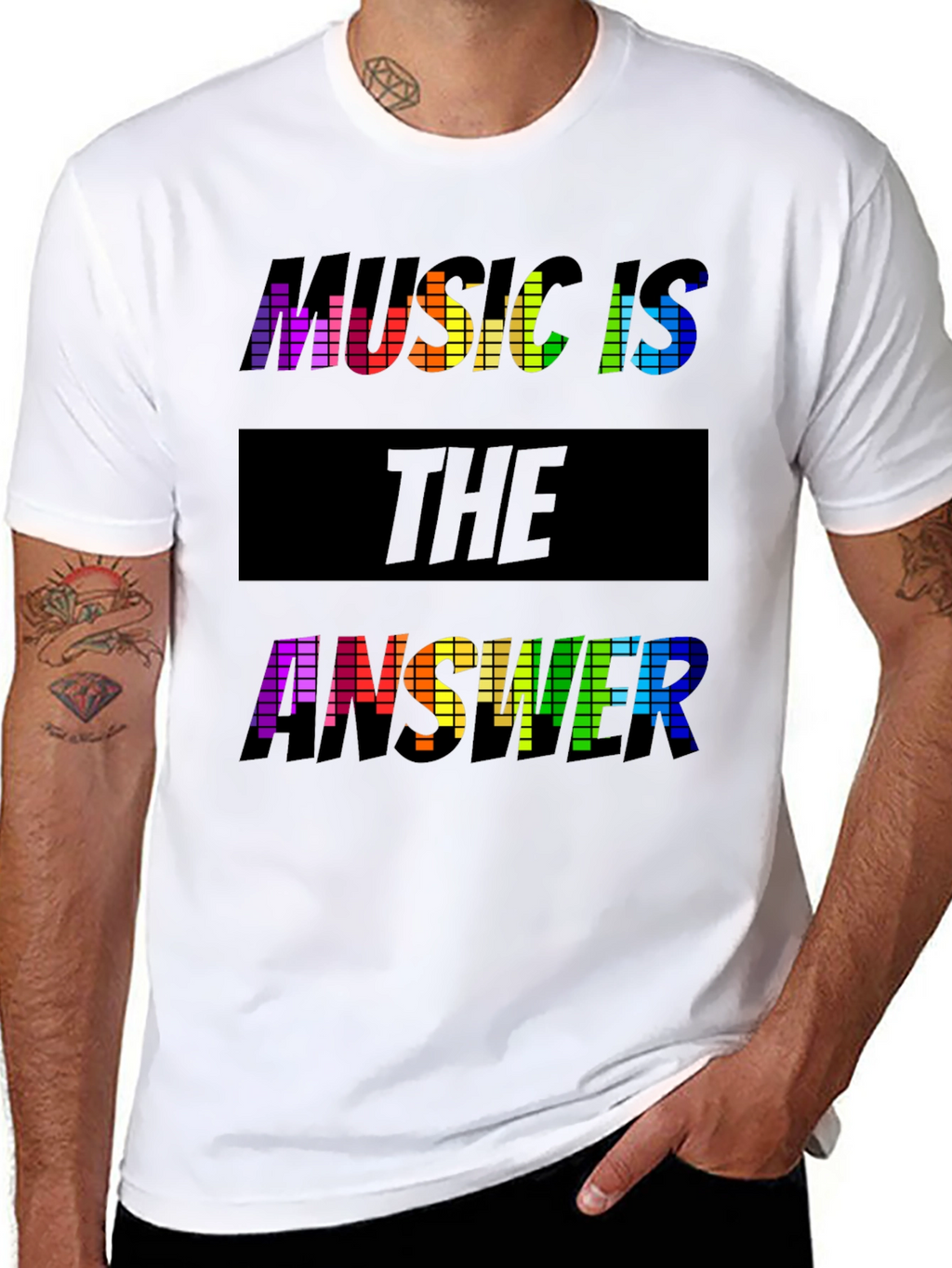 Music is the Answer Rainbow Graphic Tee