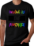 Music is the Answer Rainbow Graphic Tee