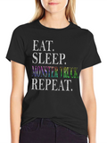 Eat Sleep Monster Truck Repeat Black T-Shirt