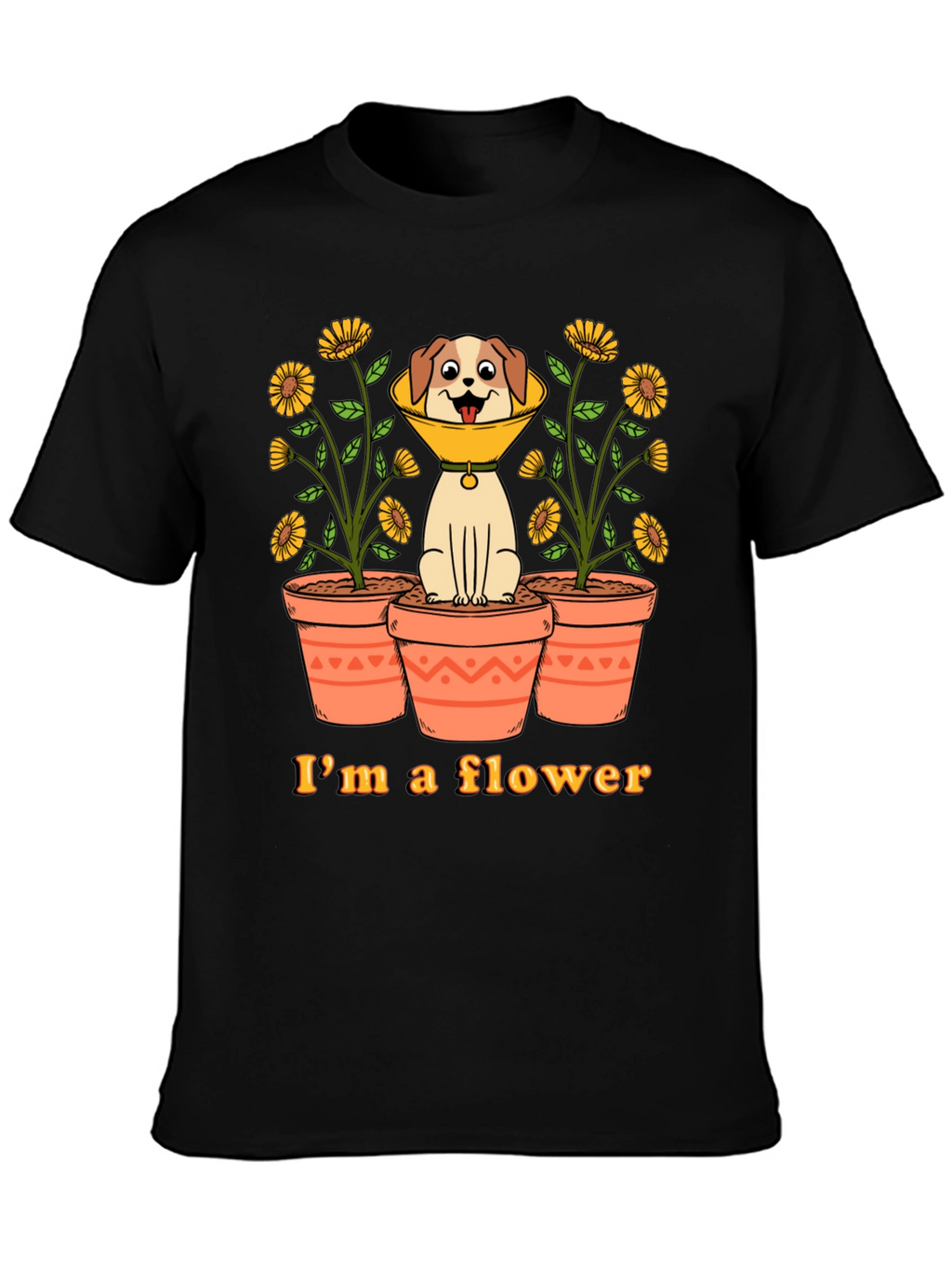 Funny Dog Flower Cone T-Shirt