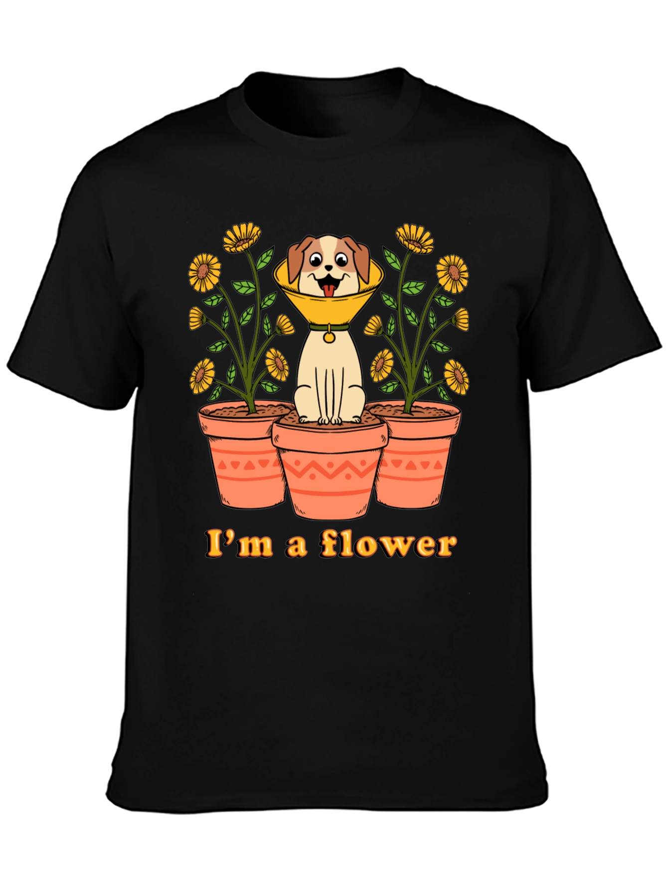 Funny Dog Flower Cone T-Shirt