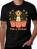 Funny Dog Flower Cone T-Shirt