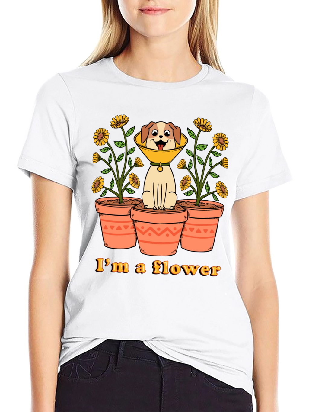 Funny Dog Flower Cone T-Shirt