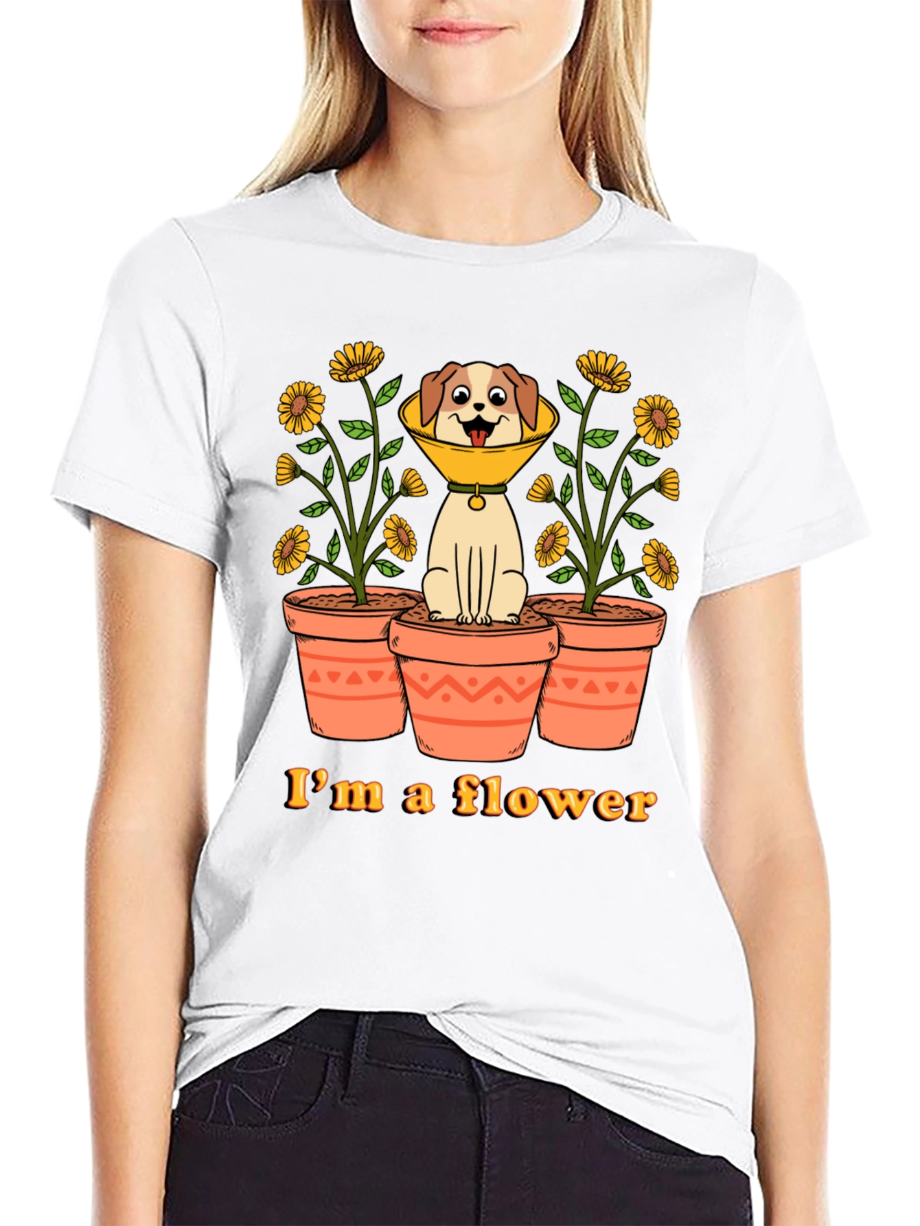 Funny Dog Flower Cone T-Shirt