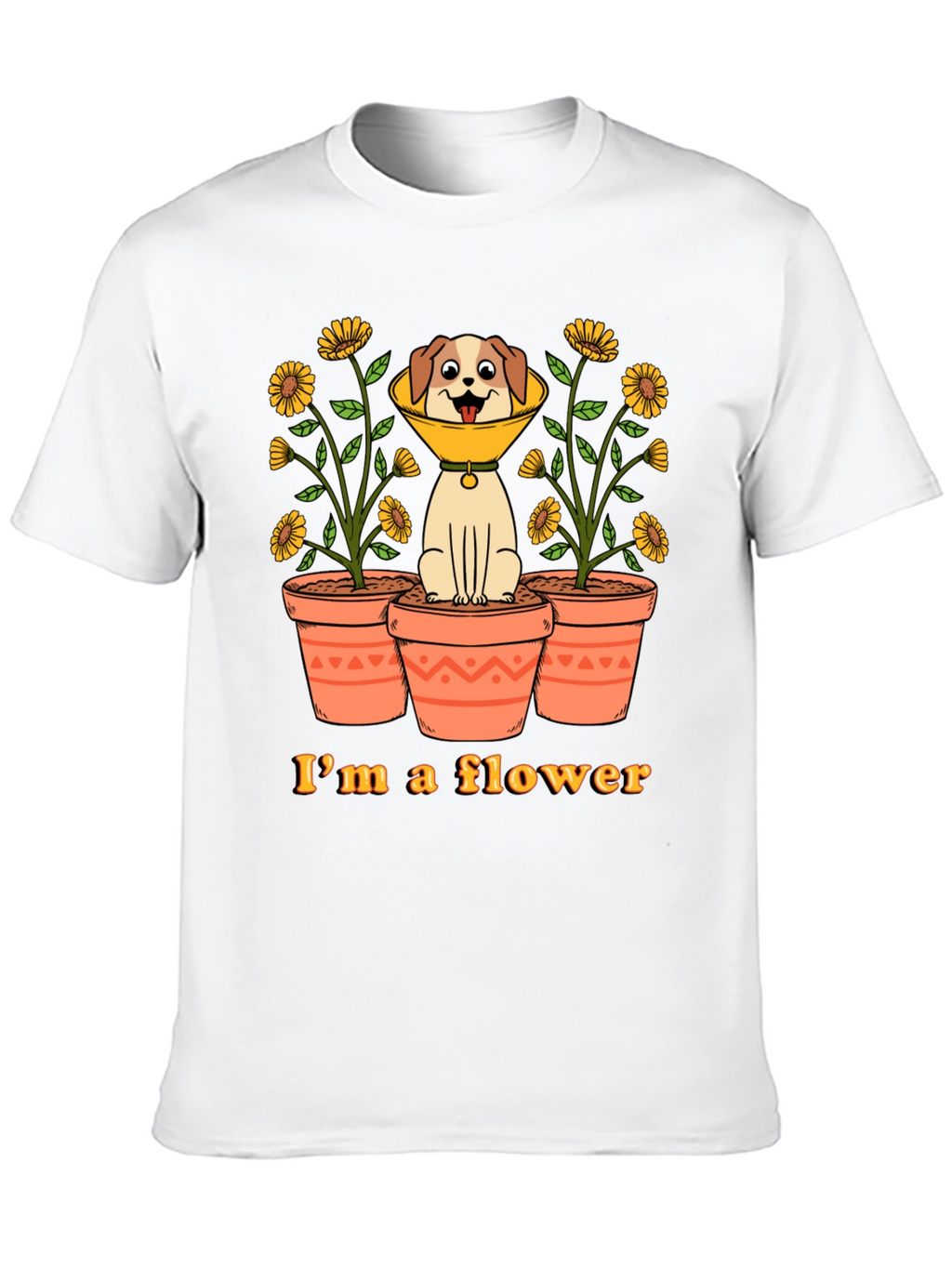 Funny Dog Flower Cone T-Shirt
