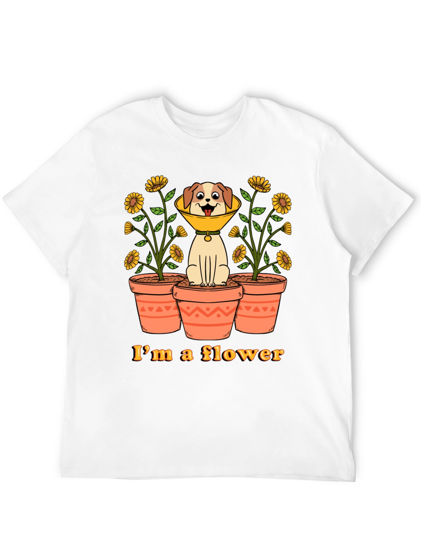Funny Dog Flower Cone T-Shirt