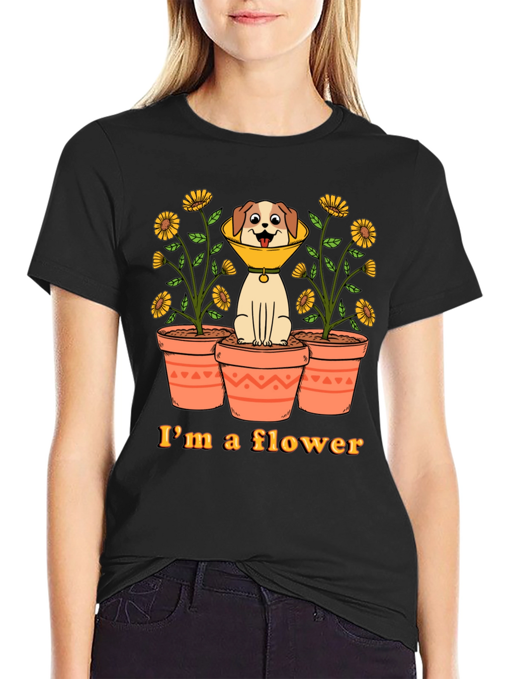 Funny Dog Flower Cone T-Shirt