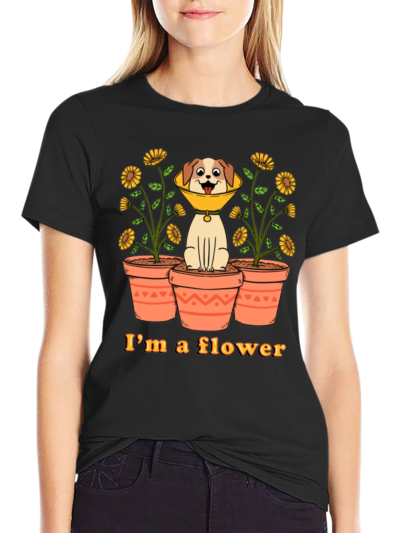 Funny Dog Flower Cone T-Shirt