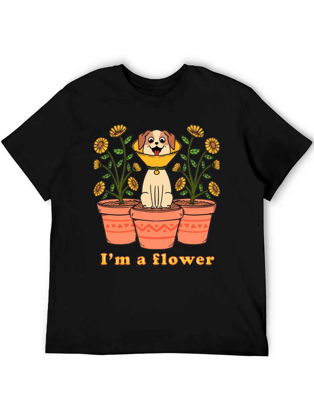 Funny Dog Flower Cone T-Shirt