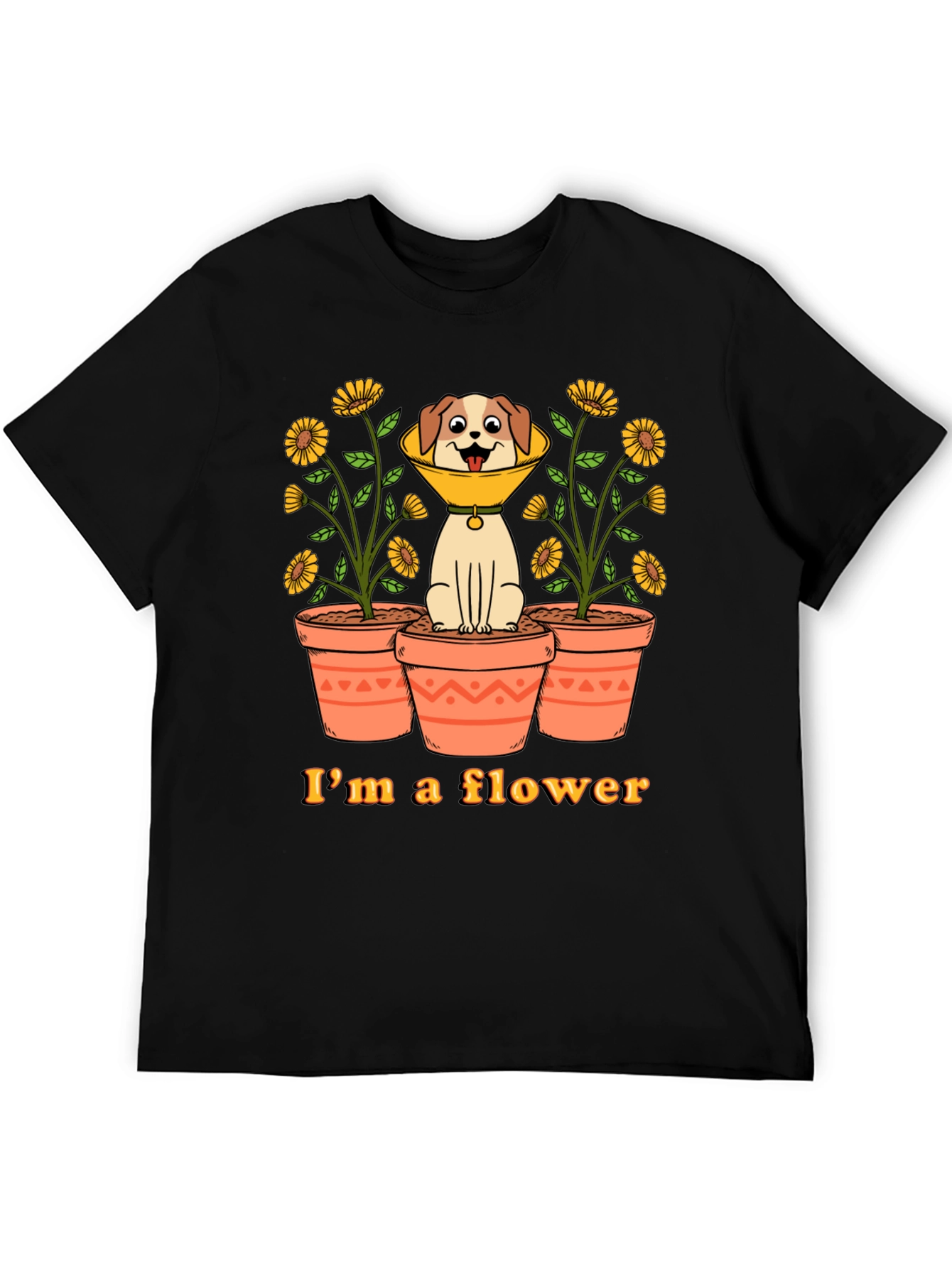 Funny Dog Flower Cone T-Shirt