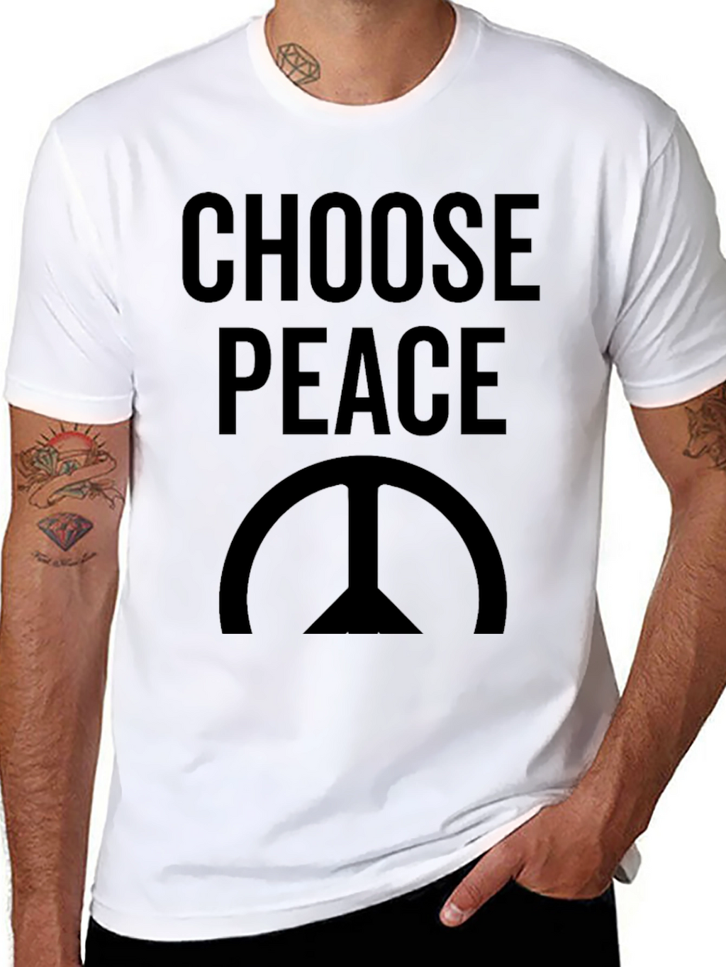 Choose Peace T-Shirt - Black Graphic Tee