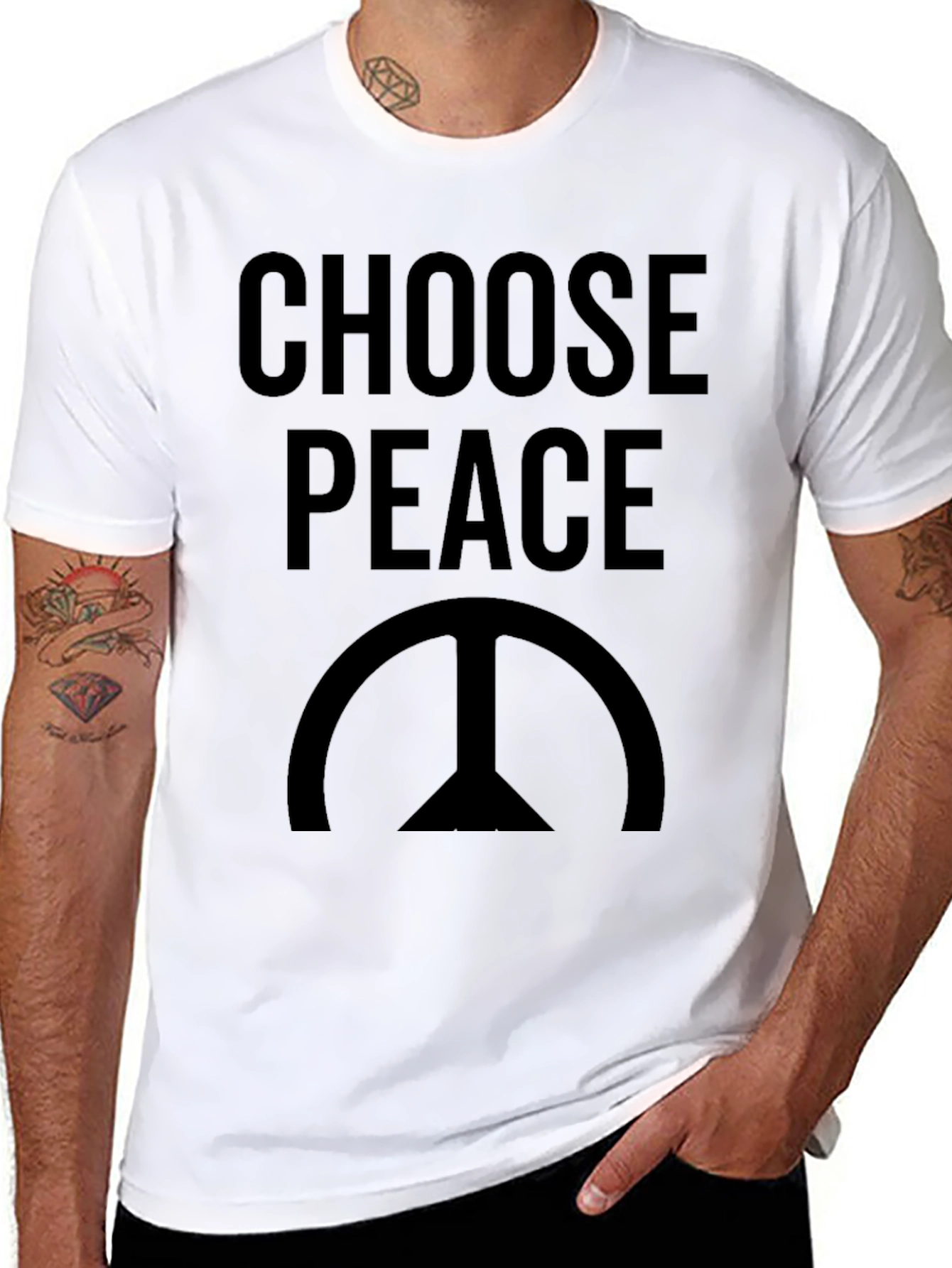 Choose Peace T-Shirt - Black Graphic Tee