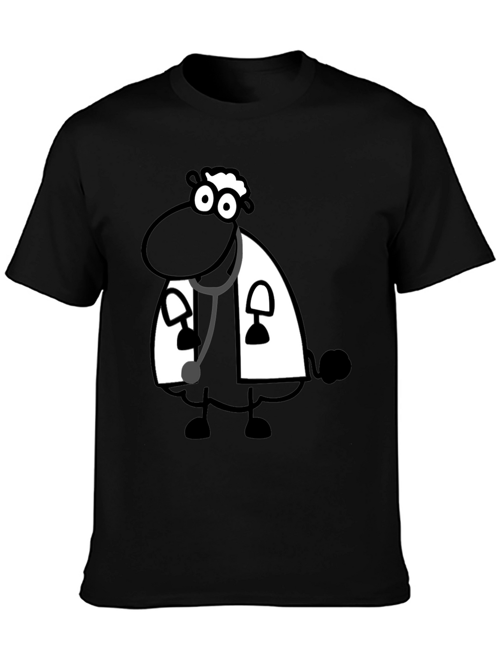 Black Sheep Doctor T-Shirt - Cartoon Style