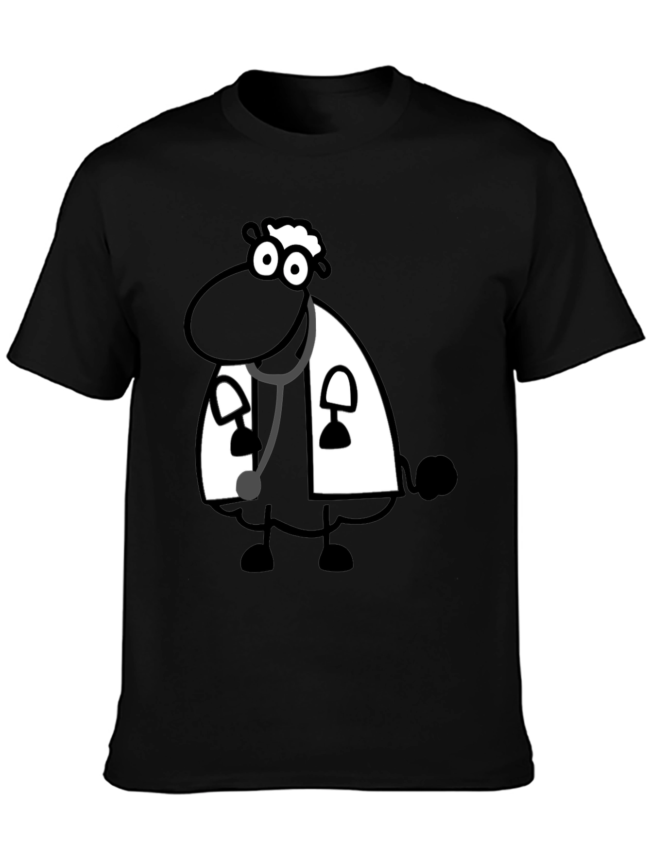 Black Sheep Doctor T-Shirt - Cartoon Style