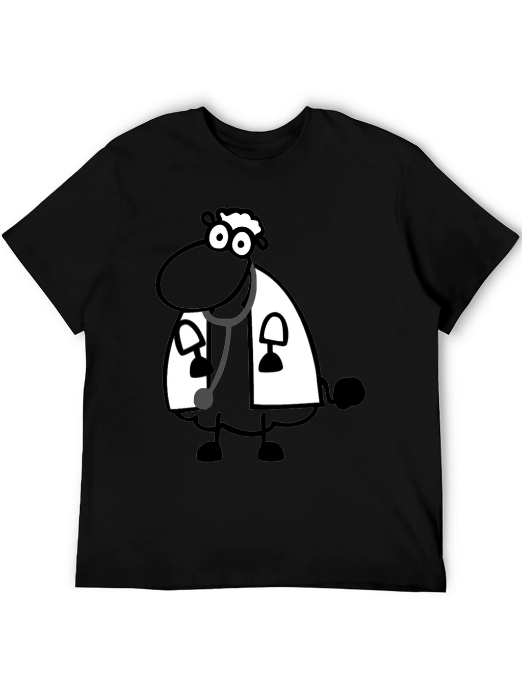 Black Sheep Doctor T-Shirt - Cartoon Style