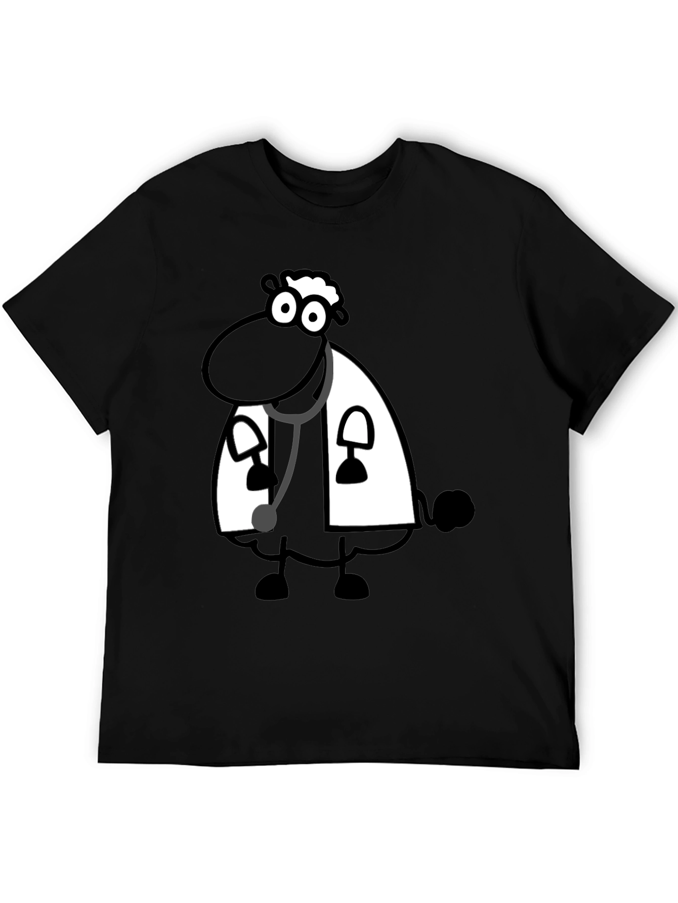 Black Sheep Doctor T-Shirt - Cartoon Style