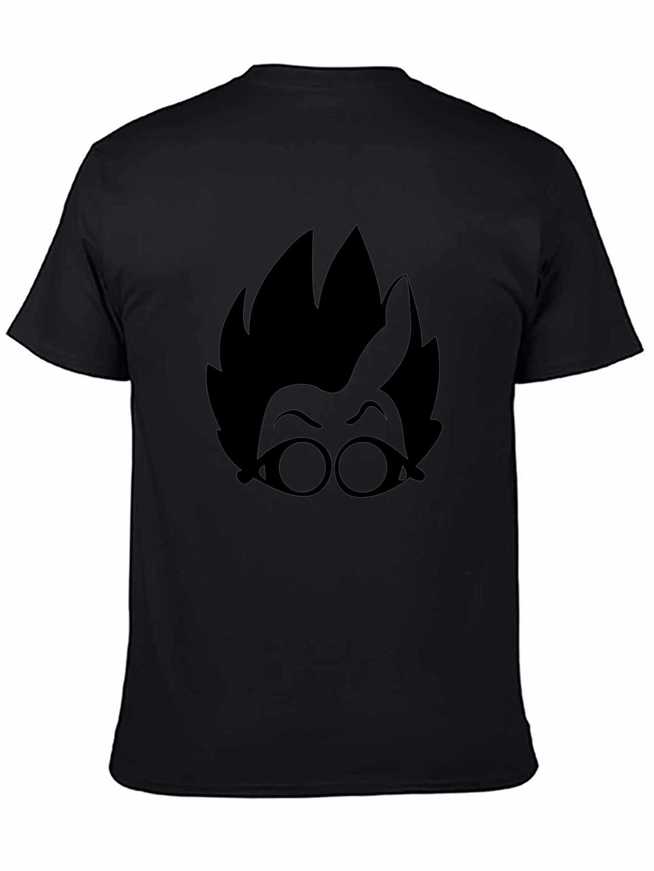 Cartoon Silhouette Graphic Black T-Shirt