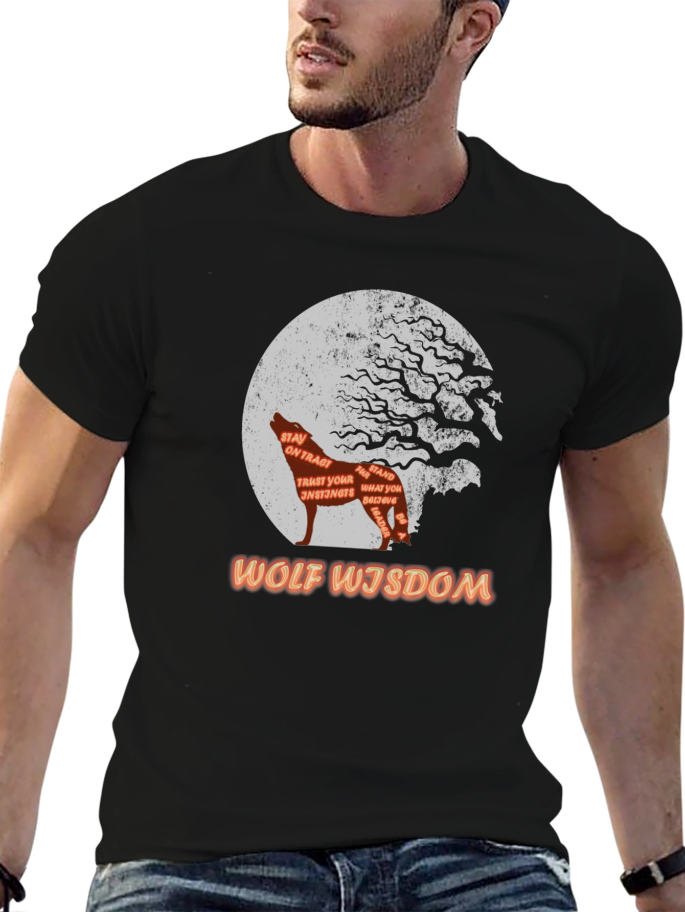 Wolf Wisdom T-Shirt - Trust Your Instincts Be a Leader