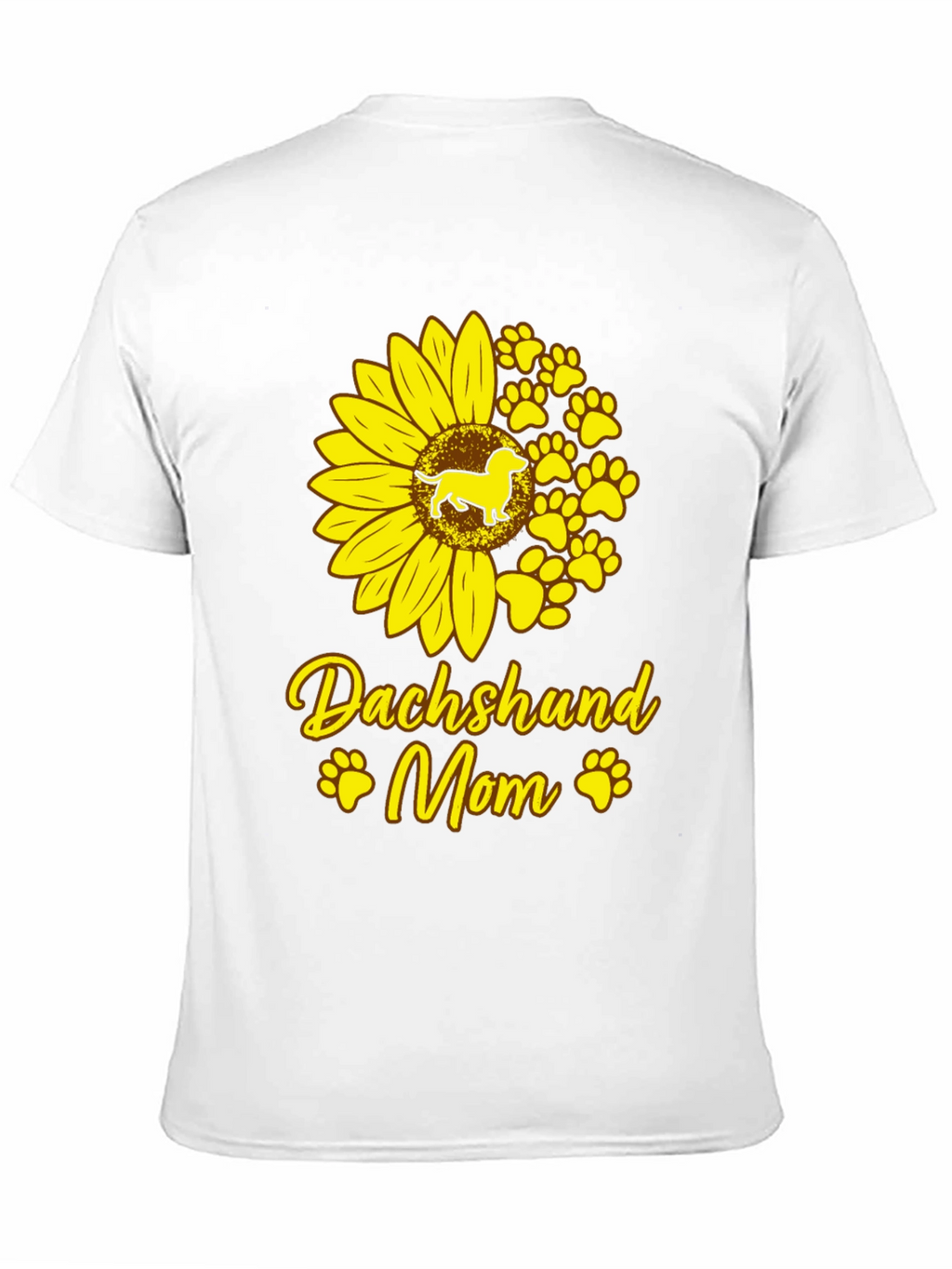 Dachshund Mom Sunflower Graphic Tee - Black