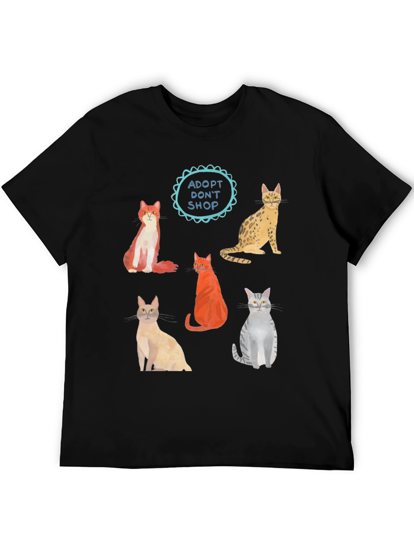 Adopt Dont Shop Cat Graphic T-Shirt