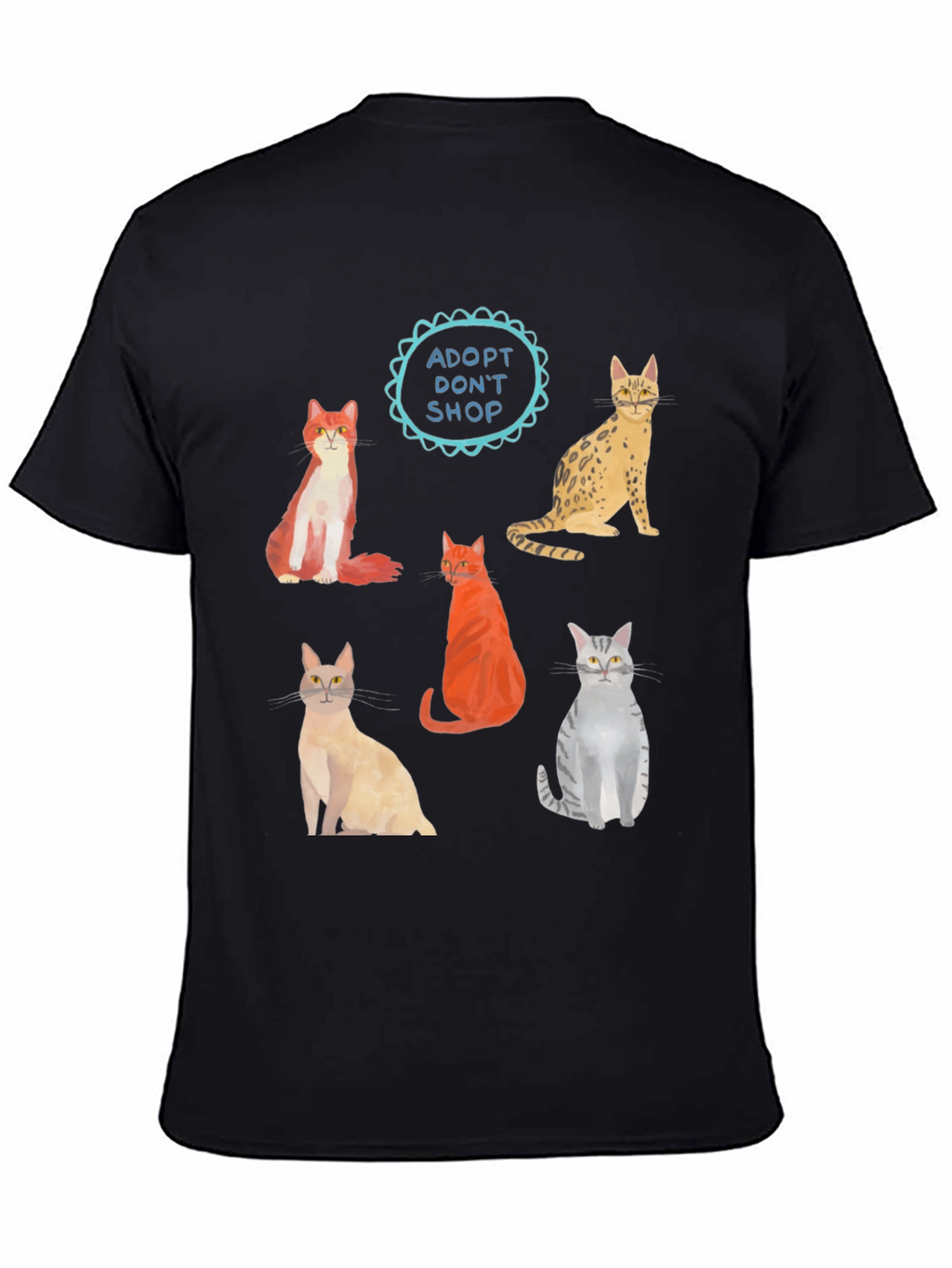 Adopt Dont Shop Cat Graphic T-Shirt