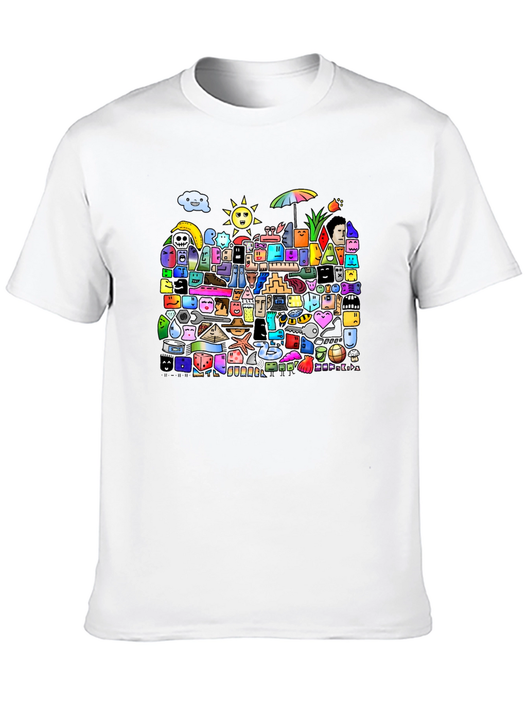 Funky Doodle Art Black T-Shirt