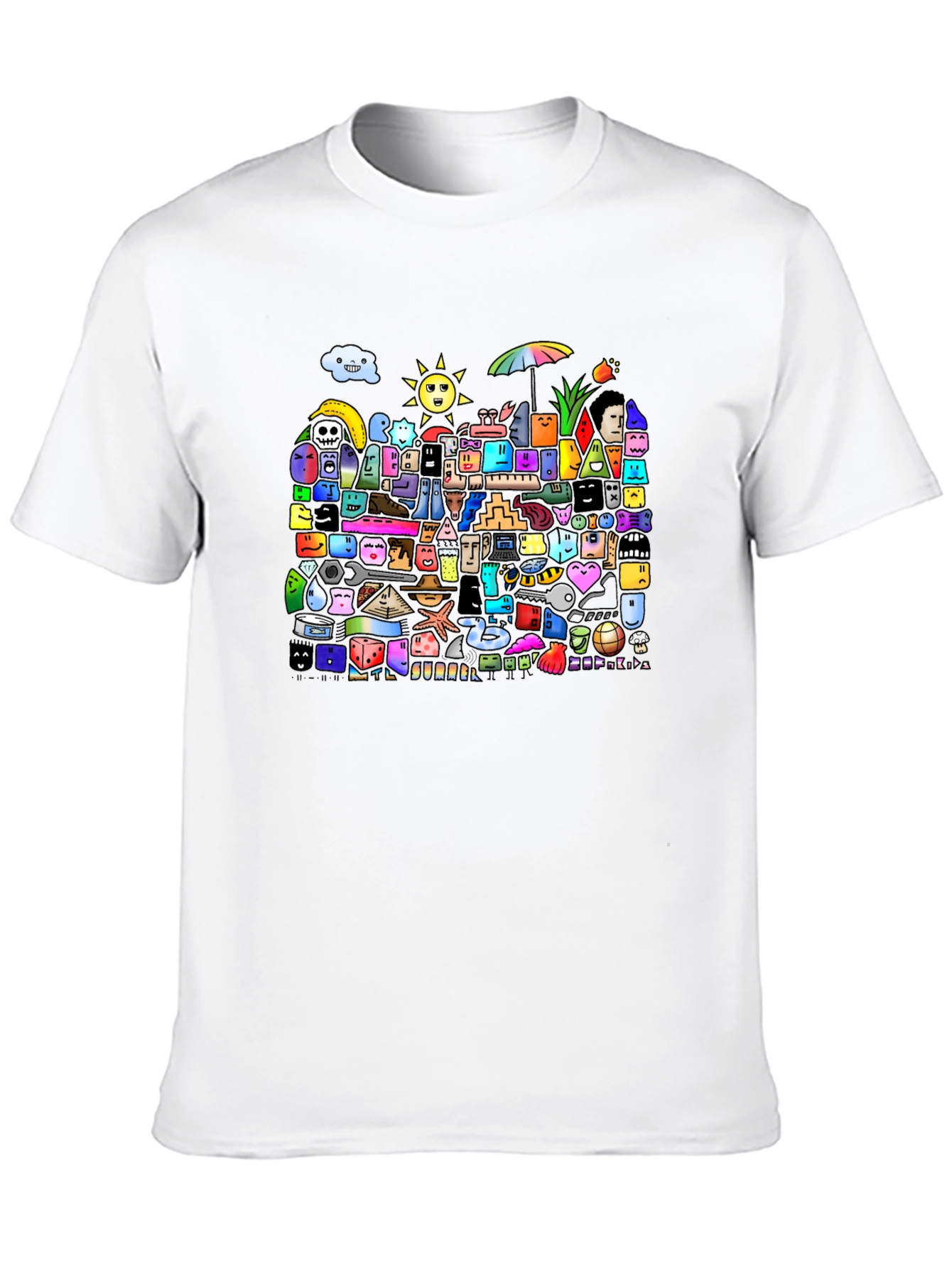 Funky Doodle Art Black T-Shirt
