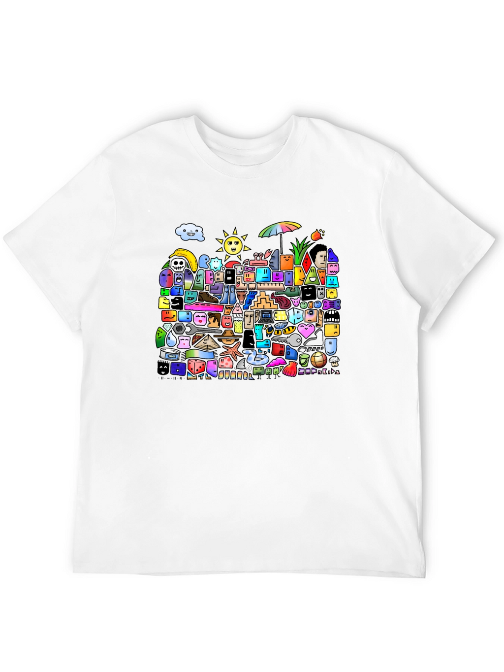 Funky Doodle Art Black T-Shirt