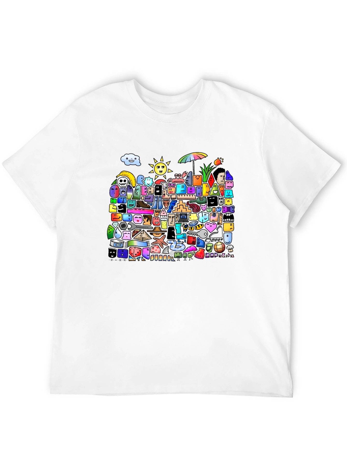 Funky Doodle Art Black T-Shirt