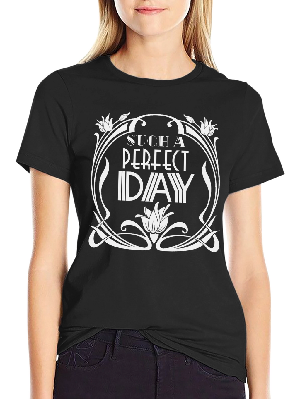 Perfect Day Graphic Tee - Black Cotton T-Shirt