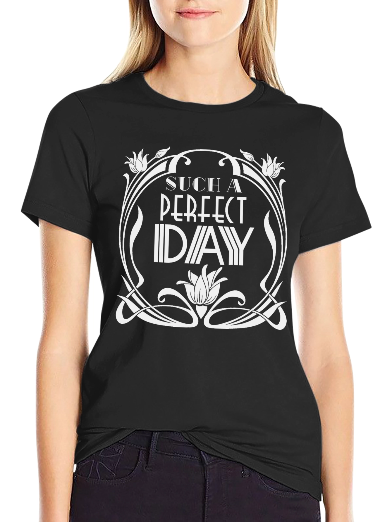 Perfect Day Graphic Tee - Black Cotton T-Shirt