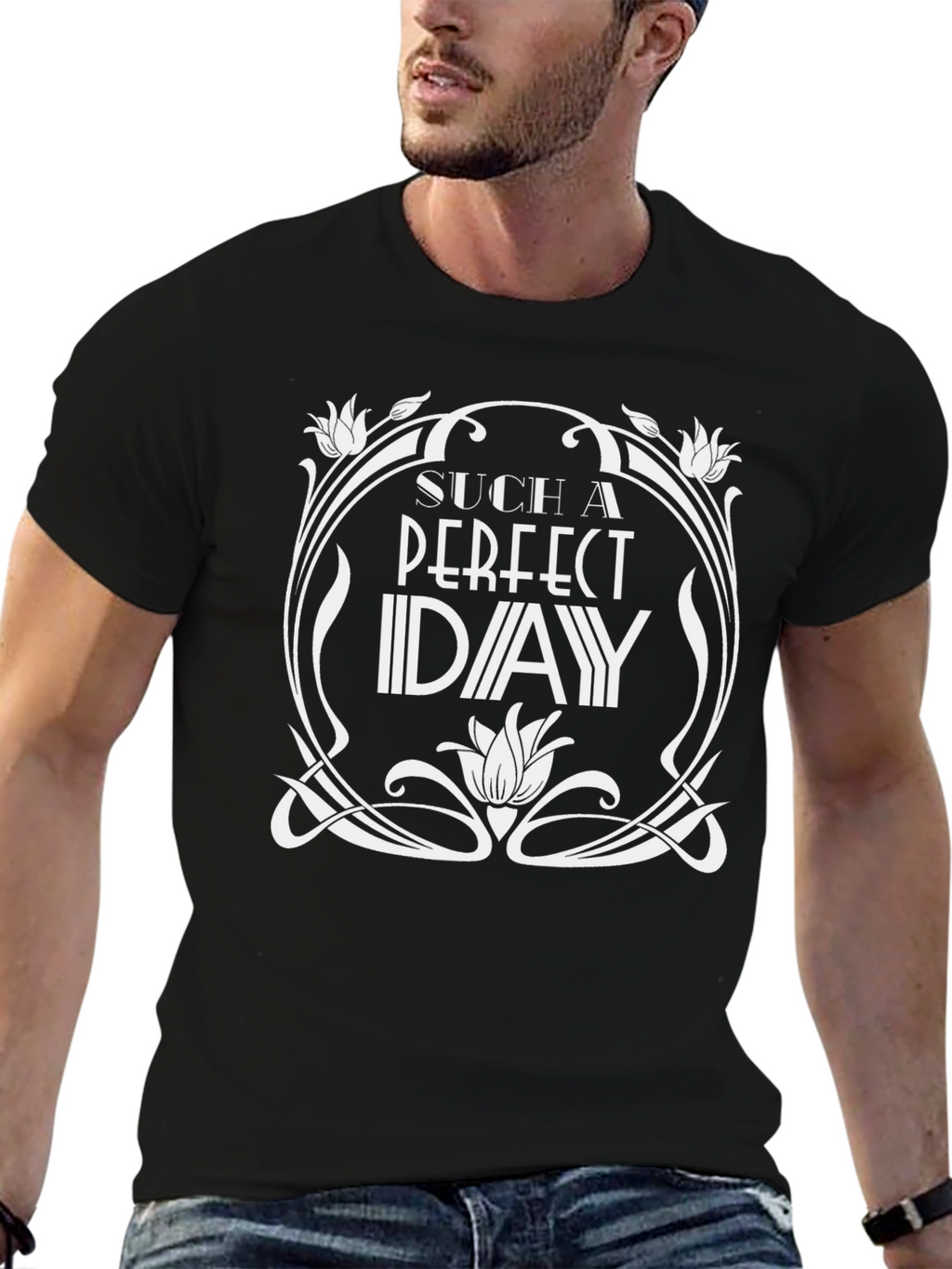 Perfect Day Graphic Tee - Black Cotton T-Shirt