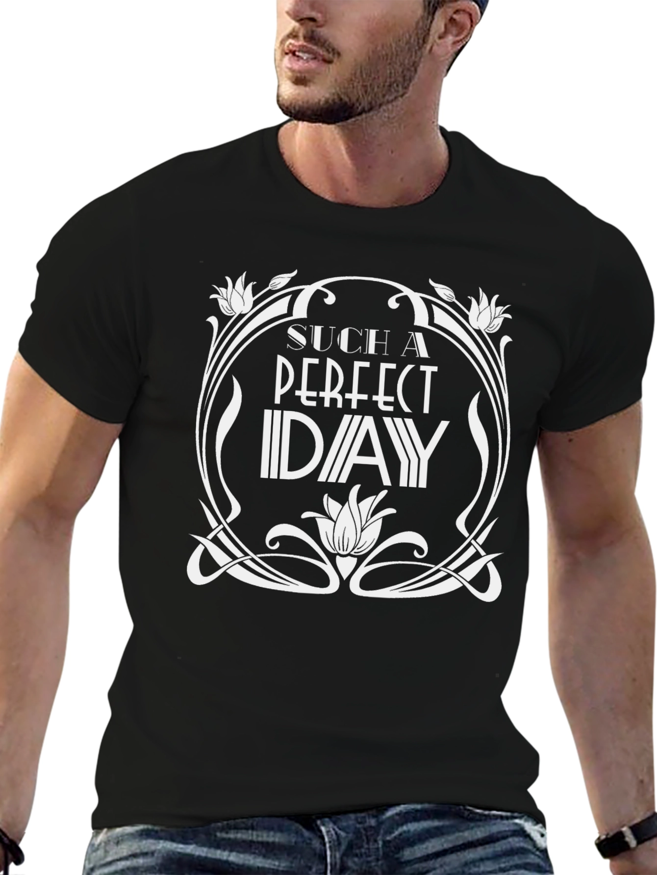 Perfect Day Graphic Tee - Black Cotton T-Shirt