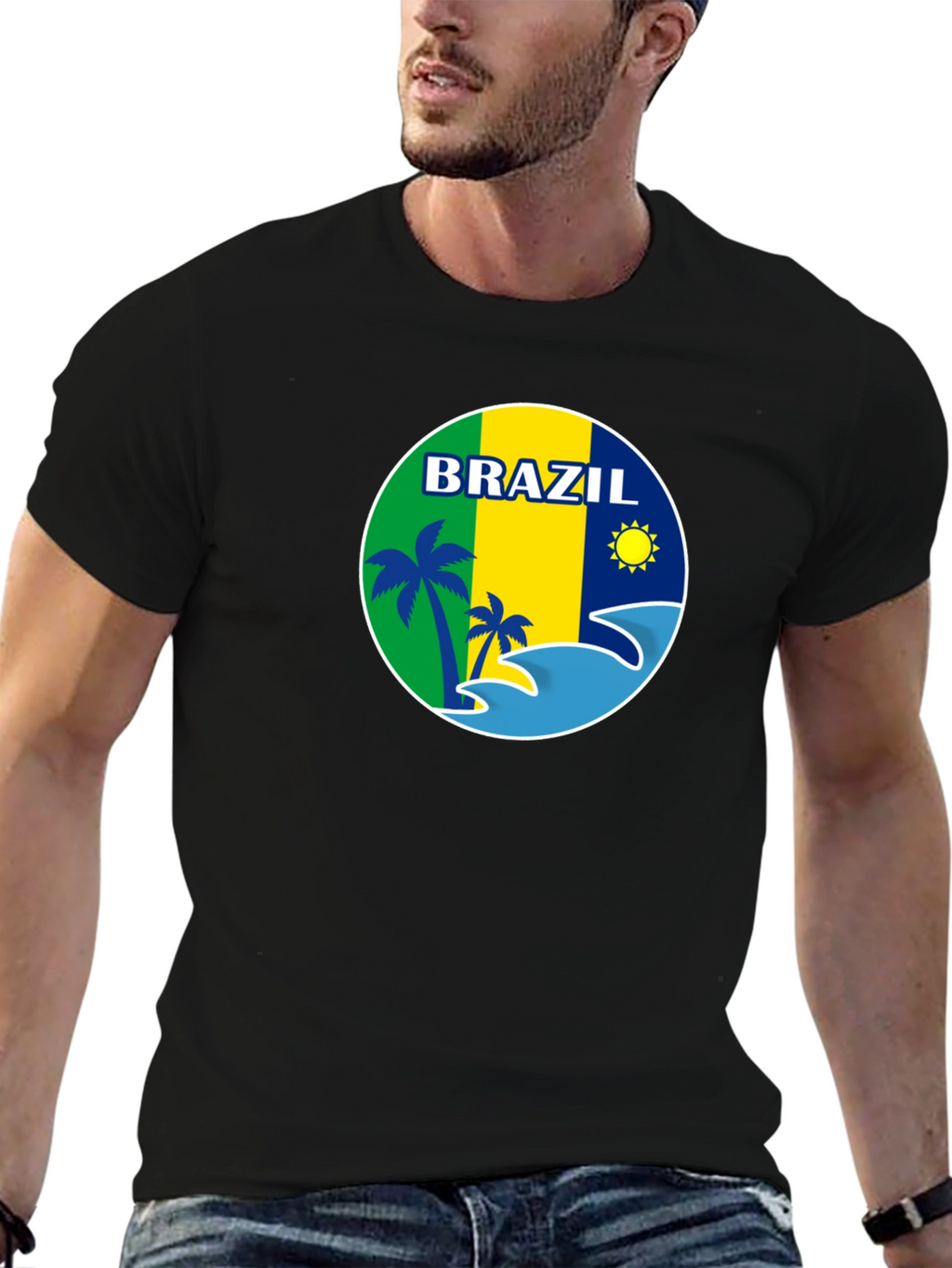 Brazil Graphic Tee - Tropical Beach Design T-Shirt