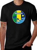 Brazil Graphic Tee - Tropical Beach Design T-Shirt