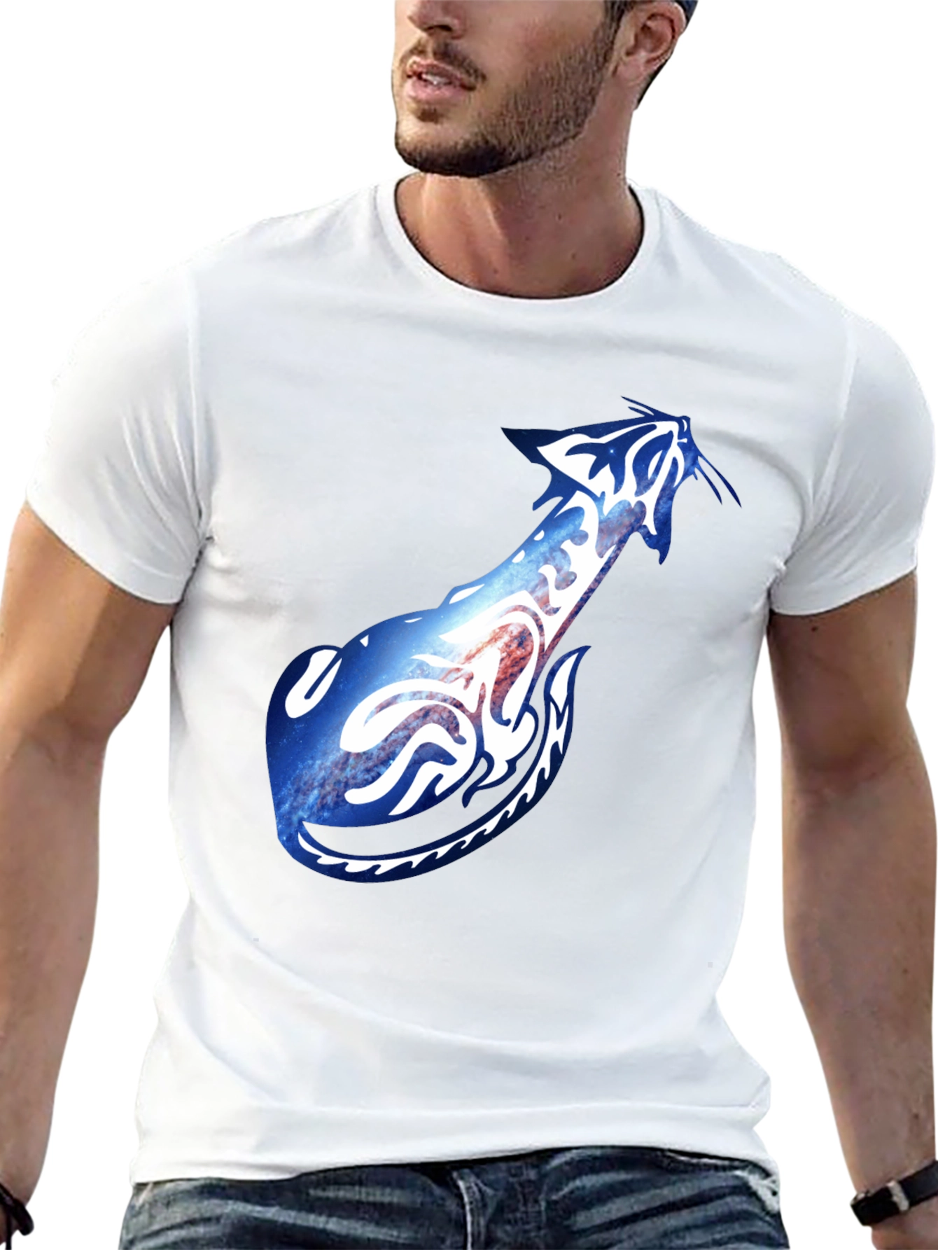 Galaxy Wolf Graphic Tee - Mens Black T-Shirt
