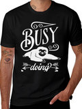 Busy Doing Nothing Sloth Graphic Tee