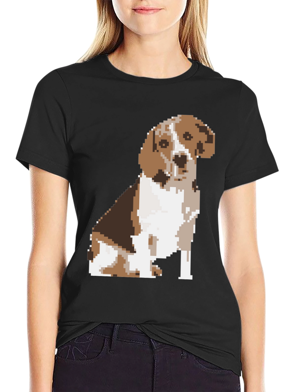 Pixelated Beagle Dog Graphic Tee