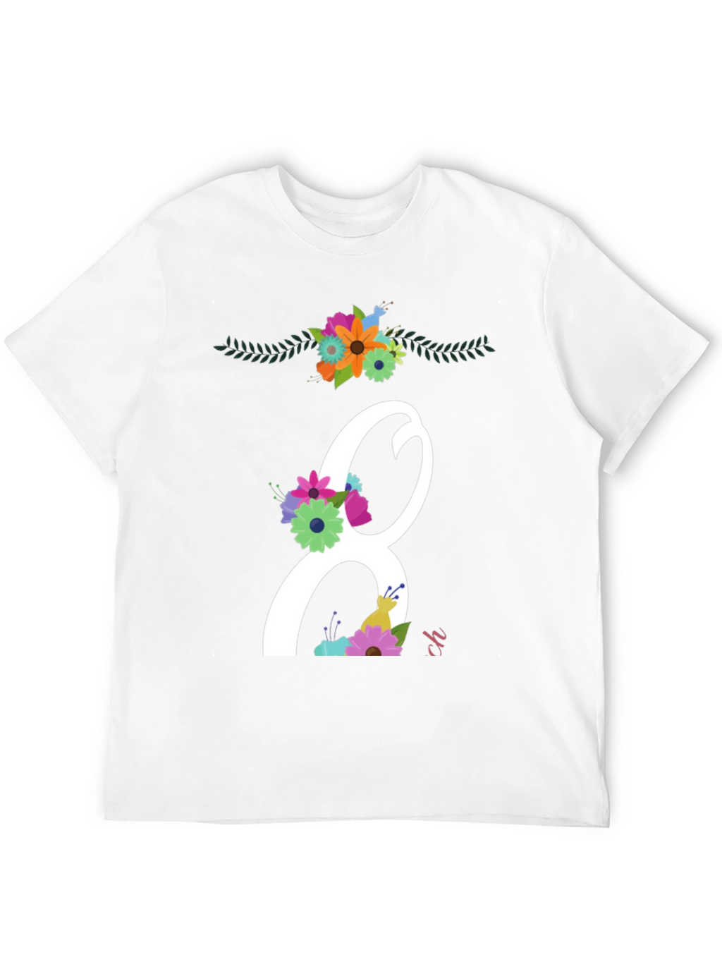 Floral Number 8 Black T-Shirt