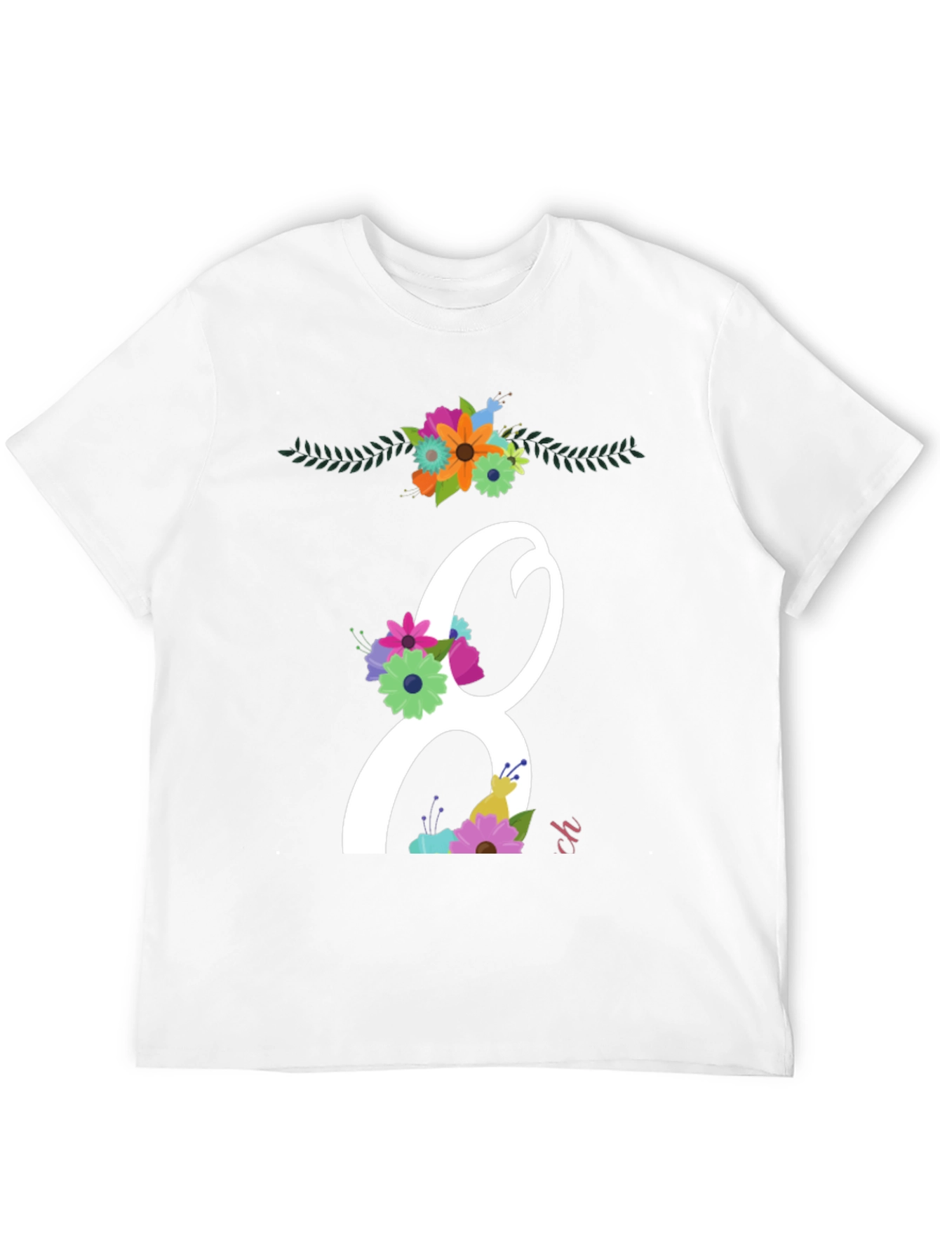 Floral Number 8 Black T-Shirt