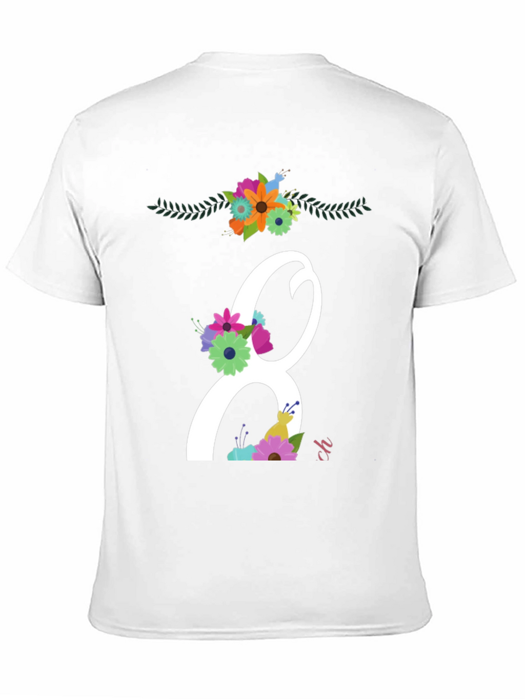 Floral Number 8 Black T-Shirt
